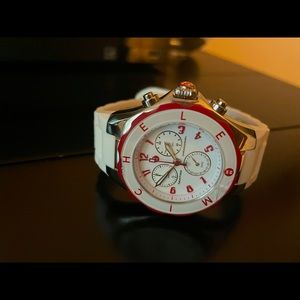 Michele jelly watch white with red
